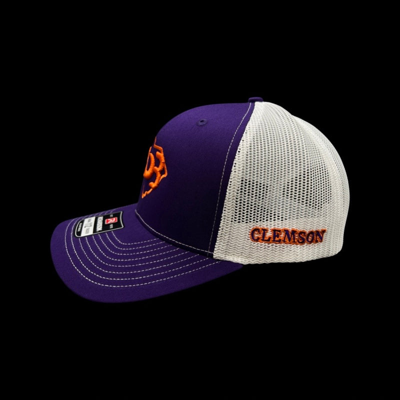 803 Richardson Clemson Purple Side Logo Trucker Hat