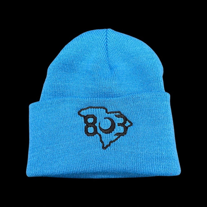 803 Panthers Blue Cold Weather Beanie