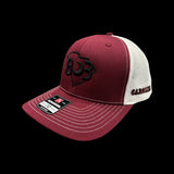803 Richardson Carolina Garnet White Trucker hat - Black Logo