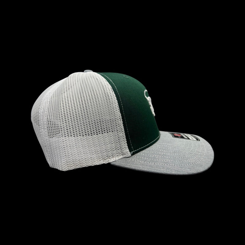 803 Richardson Grey Green White Trucker Hat