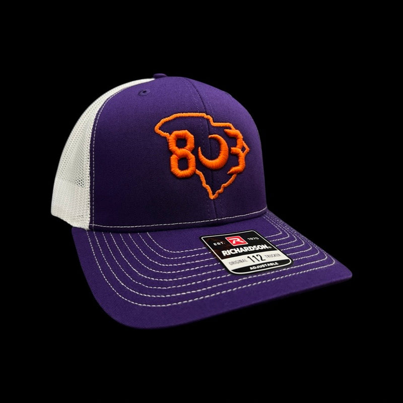 803 Richardson Clemson Purple Side Logo Trucker Hat