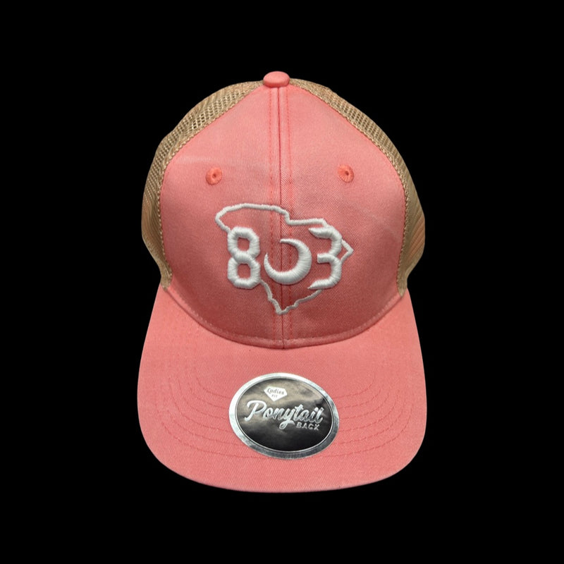 803 Low Profile Peach Pink Adjustable Pony Tail Hat