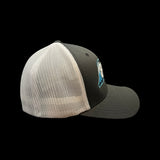 843 Lowcountry Flexfit Charcoal-White Fitted Mesh Hat