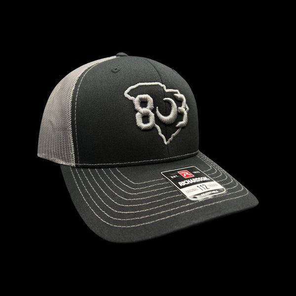 803 Richardson Black Steel Trucker Hat