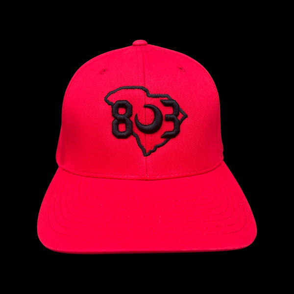 803 Flexfit Red/Black Fitted Cotton hat