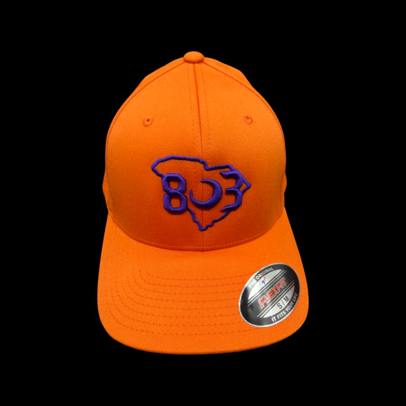 803 Flexfit Clemson Orange Fitted Cotton hat