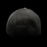 803 Flexfit Charcoal Black Fitted Mesh Trucker Hat