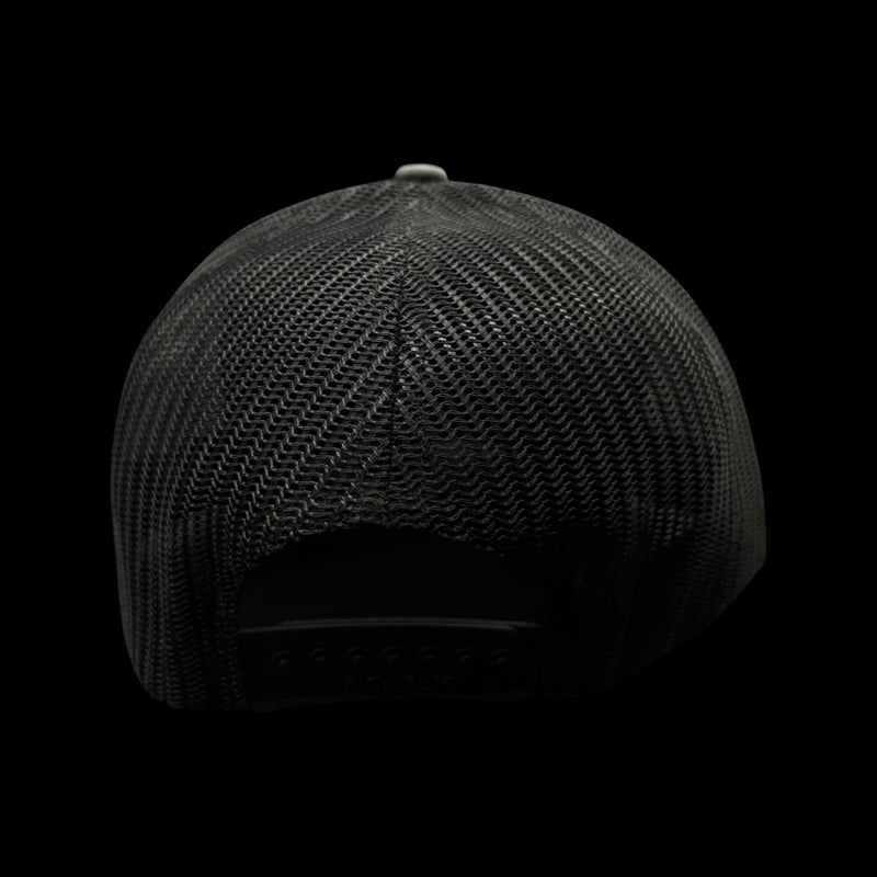 803 Richardson Charcoal - Black Genuine Leather Patch Trucker