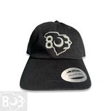 803 Yupoong Black Adjustable Cleanup Hat