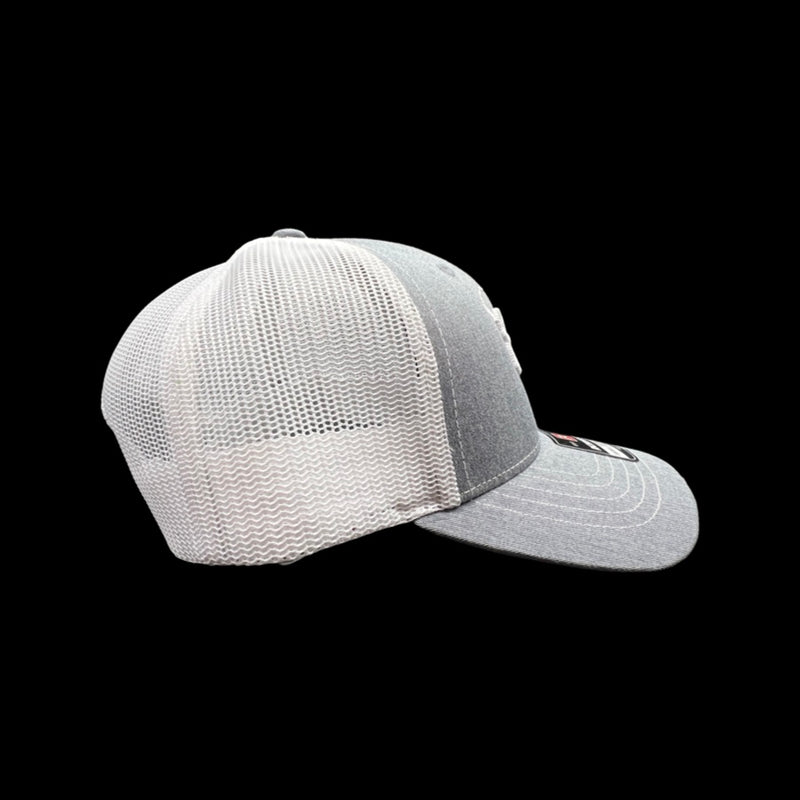 803 Richardson heather grey white youth trucker hat