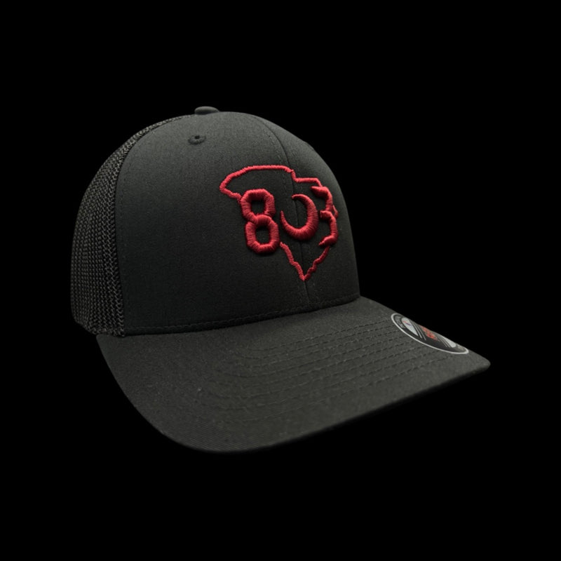 803 Flexfit Black Widow Garnet Fitted Mesh Hat
