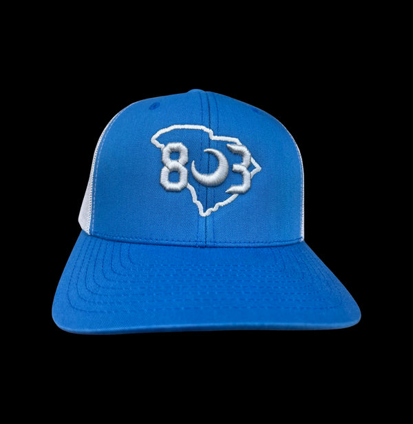 803 Yupoong Turquoise Blue-Silver Trucker