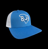 803 Yupoong Turquoise Blue-Silver Trucker