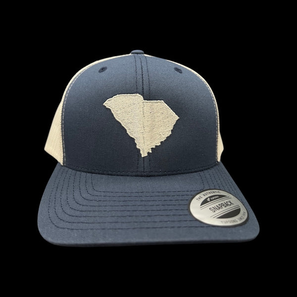 Yupoong 1776 SC State Navy Silver Trucker Hat