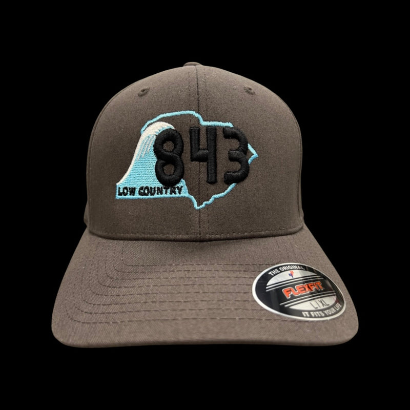843 Lowcountry Flexfit Grey-Black Fitted Cotton hat (2 sizes)
