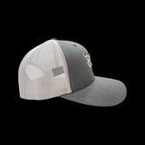 864 Yupoong Heather Grey-White Trucker Hat