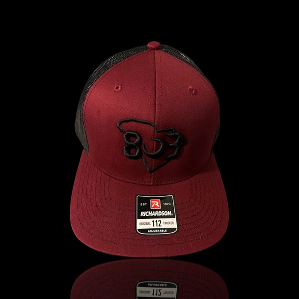 803 Richardson Garnet Black Trucker Hat